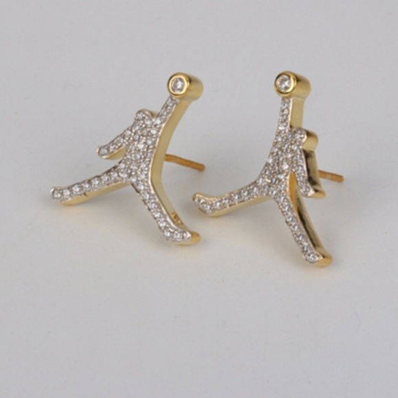 Iced Out Custom Jordan Style Earrings - Picture 4 of 4
